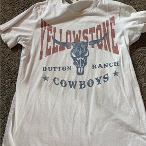 Bella Canvas unisex sized Yellowstone Cowboys T-Shirt - White, Red, Blue